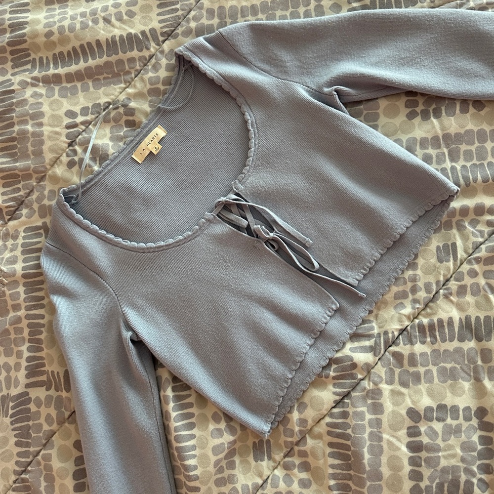 LA hearts blue sweater top